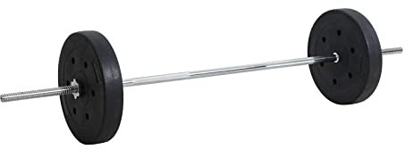 ESTEXO Hantelstange mit Gewichten 20 kg Set Langhantelstange 150 cm Hantelset Hantelscheiben 2X 10 kg Gewichte Langhanteln Hanteln