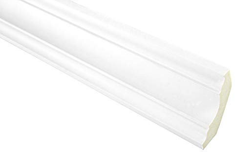 HEXIM Stuckleisten glatt PU Polyurethane Stuck Dekorbau für Wand und Decke | 10 Meter FH0004 42x44mm Restposten | Deckenverkleidung feuchtraum