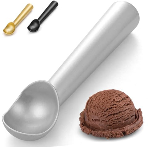 CUNSENR Eisportionierer, 17,8 cm, einteilig, antihaftbeschichtet, Aluminium, professioneller Eislöffel aus Metall, langlebig, einfach zu bedienen und zu reinigen, leichter Kekslöffel, Eisportionierer
