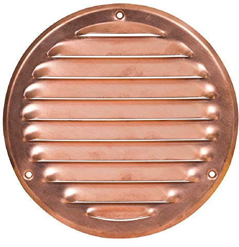 Ø 125mm Ventilationsgaller i Koppar med Myggskydd - Metallgaller för Ventilation