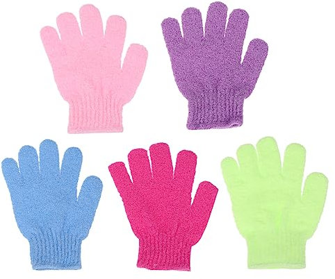 minkissy 10stücke Peeling-handschuhe Für Fünf Finger Körperpflegehandschuhe Aus Effektive Reinigung Für Hauttypen Zufällige Farben Für Sanftes Peeling Und Massagen