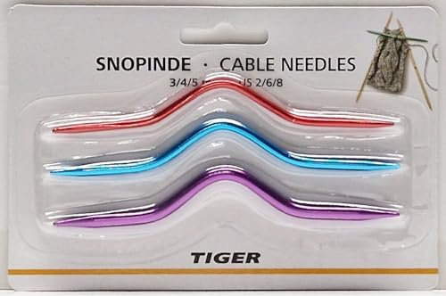Set of 3 Assorted Cable Needles 3mm, 4mm, 5mm, for knittting