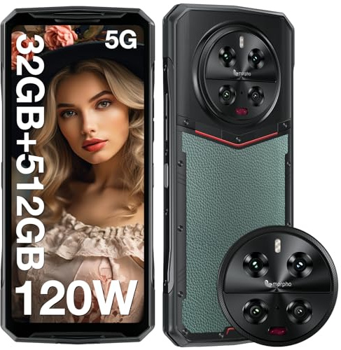DOOGEE DK10 Outdoor Handy 5G 2024, 32 GB + 512 GB, Dimensity 8020 Outdoor Smartphone ohne Vertrag, 2.5K AMOLED 6.67 Zoll FHD+ 120 Hz, 64+50 MP, 5150 mAh/120 W, NFC/WiFi6/OTG/IP68/Dual SIM, Grün