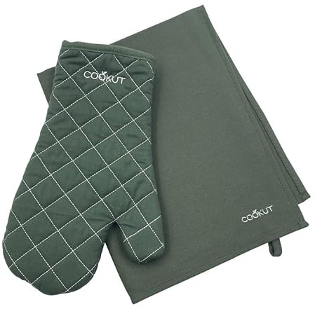Cookut - ENSEMBLE GANT ET TORCHON VERT FOUGERE L'INCROYABLE COCOTTE - COOKUT