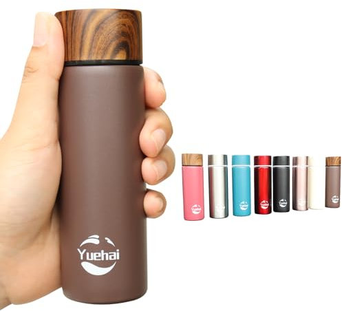 Stainless Steel Water Bottle, Mini Flask 150ML,Coffee Vacuum Small Flasks Small Capacity Portable Travel Drink Water Bottle Insulated Cup (Matte Coffee Color)