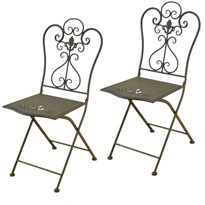 HTI living Romantische Metallstühle 2er Set Gartenstuhl Klappstuhl