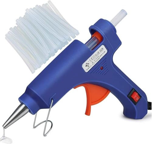 50pcs 7 X 100 mm Glue Sticks,Hot Glue Gun 20w Mini Glue Gun with - Hot Glue Gun for Kids Heat Up Quickly - Super Adhesive For Art And Crafts - Hot Melt Glue Gun for DIY Arts, Card, Home Repairs - Blue