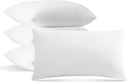 EASY SPEED Relleno de Cojín 30 x 50cm, 4 Unidades, Almohada Fibra Hueca Siliconada 100% Poliéster,para Sofá y Cama, Cojines Hipoalergénica y Transpirable