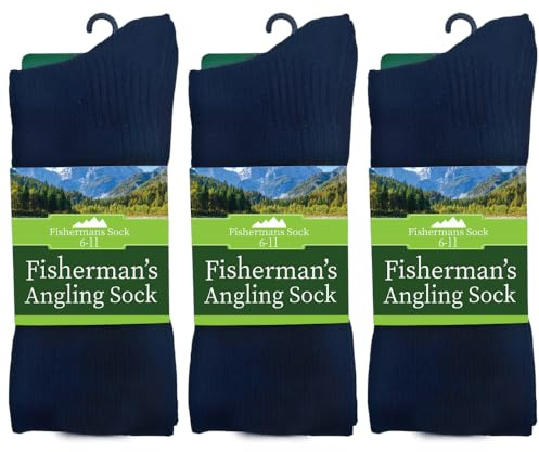 3 Pairs Mens Thermal Socks Thick and warm Boot Wool Fishing Socks, 6-11 (UK, Numeric, 6, 11, Regular, Regular, Navy)