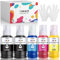 hehua Multipack Sublimationstinte kompatibel für Epson E102 E104 ET-4810 ET-2850 ET-2856 ET-2810 ET-2820 ET-2830 ET-2815 ET-2870 ET-4800 Drucker für Heat Transfer T-Shirts Tassen (5 Pk