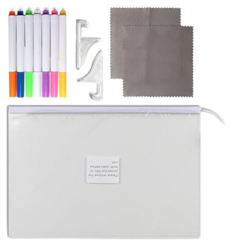 Zuasdvnk Lavagna acrilica cancellabile a secco con luce | Lavagna bianca da disegno | Lavagna acrilica cancellabile a secco con luce LED Nota Disegno Messaggio Lavagna per scuola casa