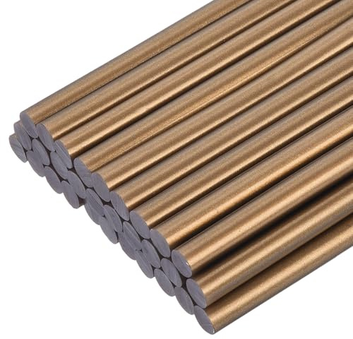 QUARKZMAN 30 Stück Heißklebestifte 7mm x 100mm Mini Heißklebesticks Heißklebepistole Heißkleber Klebestifte Heißklebestäbchen für Reparieren Kunst Dekorieren Handwerk Bronzegold