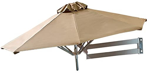 Garden parasols Umbrella 7.2Ft/8.2Ft Folding Telescopic Outdoor Hanging Umbrellas Wall-Mounted Save Space All Aluminum Alloy Bracket Sun Protection for Garden Patio Yard Market Parasol Outdoor