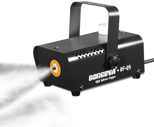 BORGOVA - Máquina de niebla pequeña, máquina de humo para fiestas de Halloween, modo automático, 400 vatios