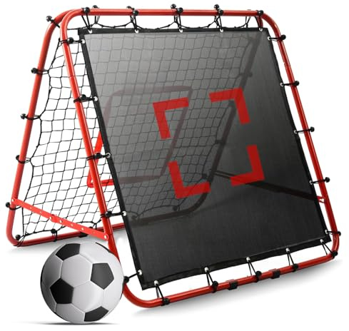 Rebounder per calcio e bambini, rete di rimbalzo per pallavolo, rete regolabile, rete di allenamento da calcio, rete di rimbalzo con obiettivo Kickback per bambini, calcio, allenamento, portoni da