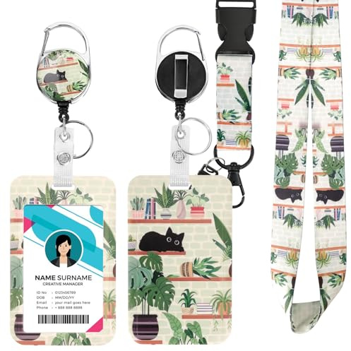 Ausweishülle mit Band, Id Badge Holder Breakaway Lanyard für, Einziehbare Badge Reel, Abnehmbare Namensschild Clips, Hals Lanyard Strap, Lehrer Büro Geschenke