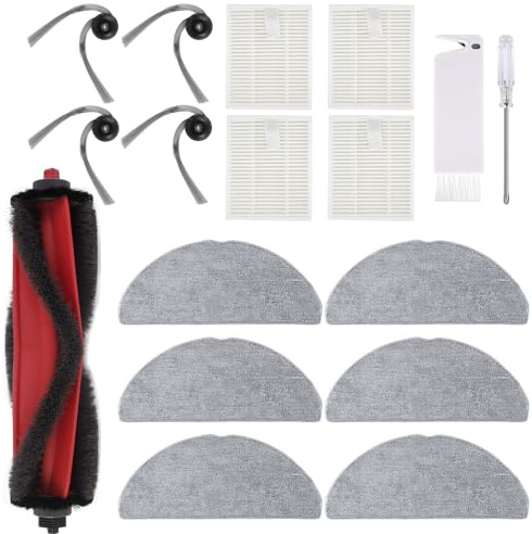 Q7 M5 Accessori per aspirapolvere Roborock Q7 M5, Q7 M5+, Q7 L5, Q7 L5+, 1 spazzola principale, 4 filtri HEPA, 6 salviettine, 4 spazzole laterali, 1 pennello, 1 set di pezzi di ricambio per cacciavite