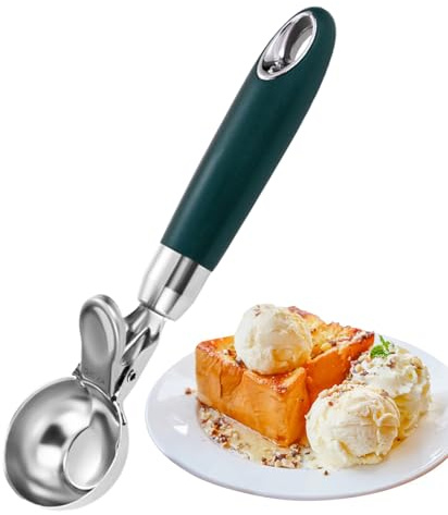 Cucharas de helado, cuchara de helado resistente, pala de acero inoxidable 304 con mango ergonómico para cortar porciones, medir bolas de frutas, mousse