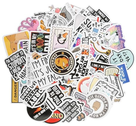 Bojueshaw 130 PCS Funny Sticker,Waterproof Vinyl Prank Meme Stickers with Dark Humor & Sarcastic Quotes for Water Bottles,Laptops,Cars & More