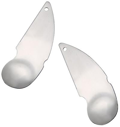 VALICLUD 2 Pezzi Cucchiaio Kiwi Acciaio Inossidabile Set per Scavare e Sbucciare Frutta Utensili Ergonomici per Kiwi e Avocado Facili da e Utilizzabili Ovunque