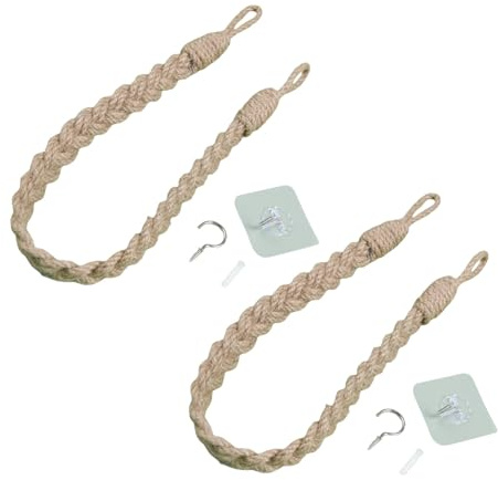 Alzapaños de cortina para cortinas, alzapaños para cortinas, con gancho de metal, para dormitorio, granja, decoración, lazos decorativos para cortinas