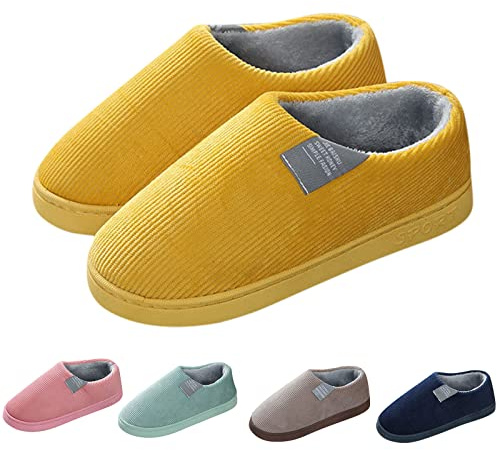Hausschuhe Winter Damen Filz Hausschuhe-Damen Geschlossen Winter Winterhausschuhe Warm Feste Filzhausschuhe Breite Füße Plüschhausschuhe Wärme Kuschelhausschuhe Dicke Hausschlappen Thermo Pantoffel