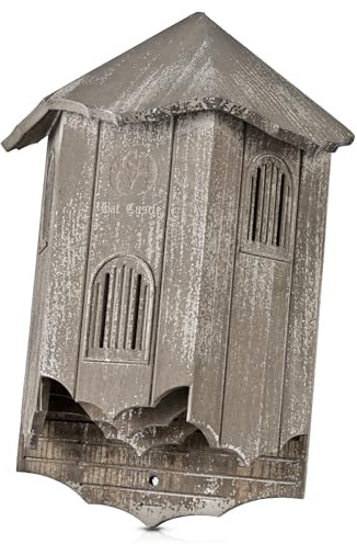 VIREESR Case in legno per pipistrelli da esterni, scatole per pipistrelli per esterni, grande scatola a tre camere perfettamente progettata per attirare i pipistrelli, durevole e facile da appendere
