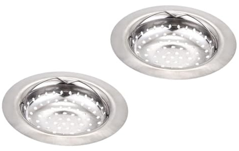 MUCKLILY 2 pièces Filtre Crépine Évier Cuisine Acier Inoxydable Panier Vidange Tamis Évacuation Anti-obstruction pour Récupération Résidus