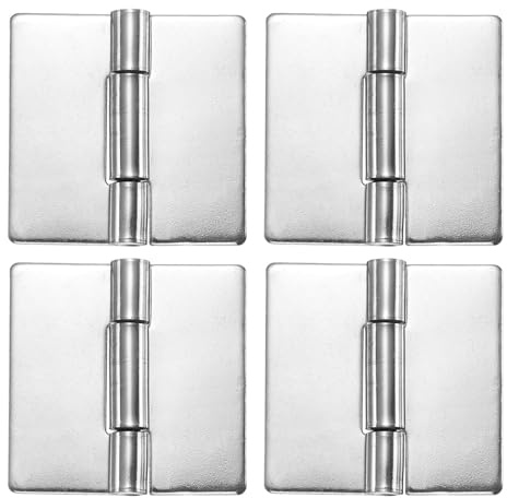 QUARKZMAN 4 Piezas De Bisagras Soldables De Alta Resistencia 3 x 2.95 x 0.12 Bisagras De Soldar A Tope Acero Inoxidable 304 Para Puertas De Remolque Plateadas