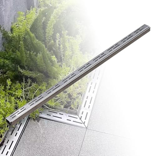 Canale di drenaggio in acciaio inossidabile 304, griglia stretta per esterni, per cortile, giardino, fattoria e terrazza, copertura di scarico rimovibile per una gestione efficiente dell'acqua