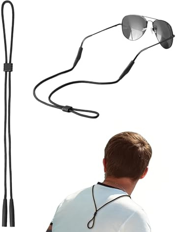 YEDOUALE Cordón para gafas ajustable 1 unidades nailon con terminales de silicona antideslizante sujeción segura para gafas de sol lectura y deporte uso diario oficina hogar exterior
