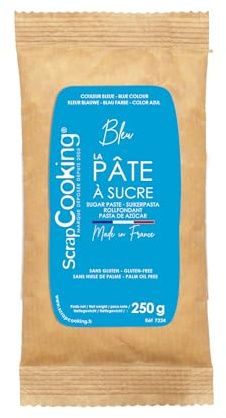 SCRAP COOKING Pâte à Sucre, Bleu, 250 g - Pour Gâteaux, Pâtisseries - 7224