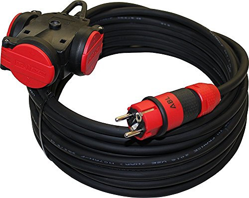 SCHUKOultra-PRO Gummi-Verlängerungskabel mit 3Fach Hängekupplung H07RN-F 3x1,5 bis 3x2,5 230V / IP54 - Außenbereich 5-50m (3G2,5; 20m)