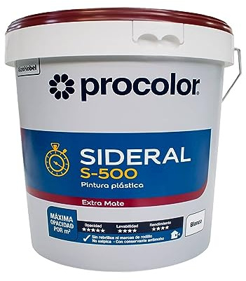 Pintura Plastica Procolor Sideral S500 Blanco mate 4 Lt