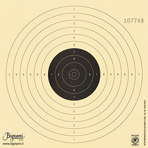Generico Bersaglio Regolamentare 17x17 per Tiro con Pistola, Marrone in Cartoncino, Certificato ISSF, 250 Pezzi, 1475 g