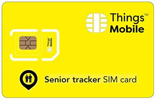 Carte SIM pour Tracker/Traceur GPS DE Senior -Things Mobile - avec Couverture Mondiale et réseau Multi-opérateur GSM/2G/3G/4G, sans coûts Fixes. 10€ de crédit Inclus