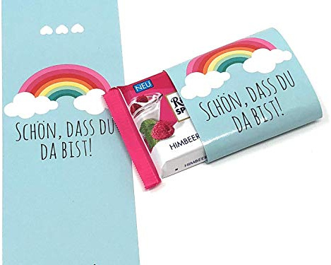 Schokoladenbanderolen, 25 Stück Gastgeschenk zur Taufe, Kommunion, Konfirmation Schulanfang oder Hochzeit, Banderolen für Schokolade, Taufgeschenk
