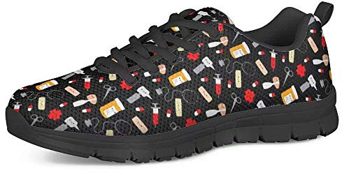 POLERO Nurse Zapatillas para Enfermera patrón para Mujer Hombre Zapatillas Deportivas Ligeras para Correr Gimnasio Zapatillas Zapatos de Ocio 36-45 EU