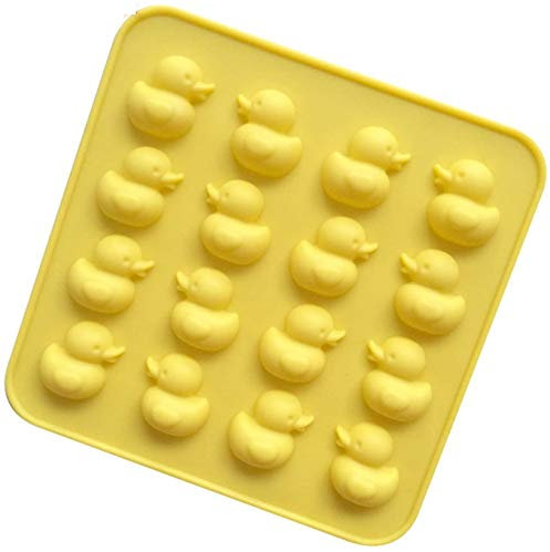 Selecto Bake Duck Stampo in silicone per cioccolato, stampo in silicone a forma di anatra, 16 cavità, antiaderente, per uso alimentare, per cubetti di ghiaccio, gelatina, fondente, caramelle dure
