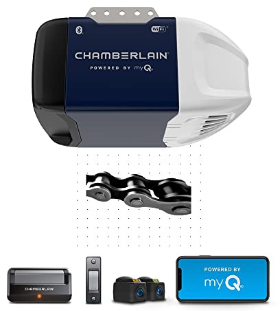 Chamberlain C2202 MYQ Smart Garage Door Opener, Chain Drive, 1/2-HP Motor, Single Light - Quantity 1