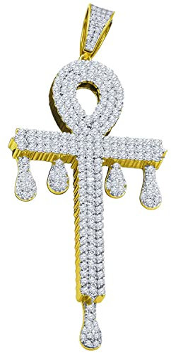 .iced-out. 925 Sterling Silber XXL Anch Kreuz Anhänger gold
