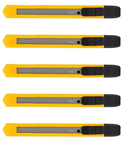 DELI Lot de 5 Cutters slim 13 lames 125×15×12MM gamme ESSSENTIAL