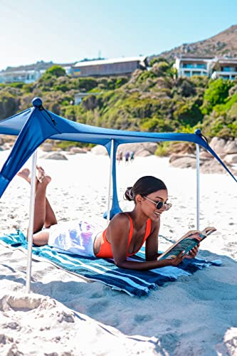 SUN NINJA Mini Strandzelt Sonnenschutz - Kleines Sonnensegel Strand - UPF50+ Strand Zelt mit Tragetasche - Halbschatten - Sonnenschutz Reise leicht - Beach Tent - Sonnenzelt