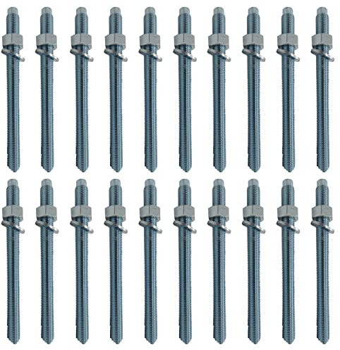 20x Remstaler ANKERSTANGE | M8 M10 M12 M16 M20 | Stahl verzinkt/Edelstahl A4 | -HÖCHSTE QUALITÄT- bester Preis (Verzinkter Stahl, M12x160)