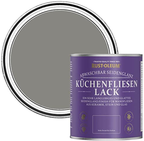 Rust-Oleum abwaschbare Küchenfliesenlack in grau mit Seidenglanz Finish - Beton Grau 750ML