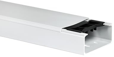 KOMIB Hochwertige KK9040RW Kabelkanal 90 x 40 x 2000mm Weiß (reinweiß) 10 Meter - 5 x 2m (5 Stück) Elektroinstallation Kabelkanal Kabelabdeckung Kabelmanagement PVC/VDE (90 x 40mm)