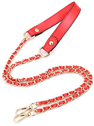 Correas de Bolsos 120 cm Cadena Dorada para Bolso Mujer, Cadenas de Metal Correas de Hombro con Hebillas Cadenas de Bolsa de Repuesto para DIY Bolso, Bolso de Mano, Carteras y Bolsos de Hombro (Rojo)