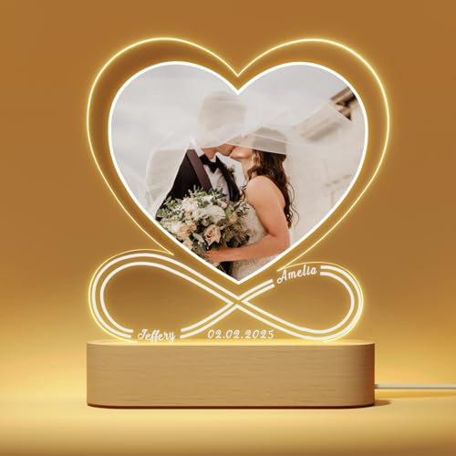 Giftove Personalisierte Bilderrahmen - Geschenke für Frauen & Freundin | Mit Foto & Texte Personalisierte Geschenk für Ihn Sie & Partner - Weihnachtsgeschenke, Fotogeschenk - Geburtstag, Jahrestag