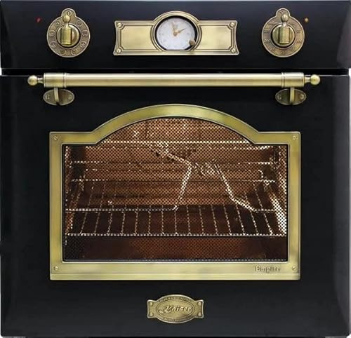 Kaiser Empire EH 6355 Four encastrable nostalgique 60 cm · Four électrique 67 L · Multifonction · Autonettoyage catalytique · Air chaud · Gril infrarouge · Tournebroche · Noir · Design rétro moderne