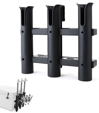 Yeti & RTIC Kühler Angelrutenhalter – 3 Glieder Angelrutenhalter für Boot, Kajak Angelzubehör mit Spannschlitz
